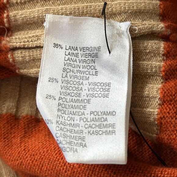 Valentino Cashmere Wool Striped Pullover Medium Sleeveless‎ Sweater Too Blouse - Picture 9 of 9